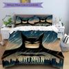 3pcs Batman Caped Crusader Bedding Set, Soft Polyester Duvet Cover and Pillowcases Machine Washable Seasons all suitable 90