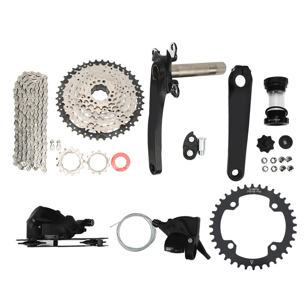 Grupo de 8 Velocidades Hollow Volante 42T Kit de Câmbio para Bicicleta com Trocador Corrente Câmbio Traseiro para Modificação de Bicicletas