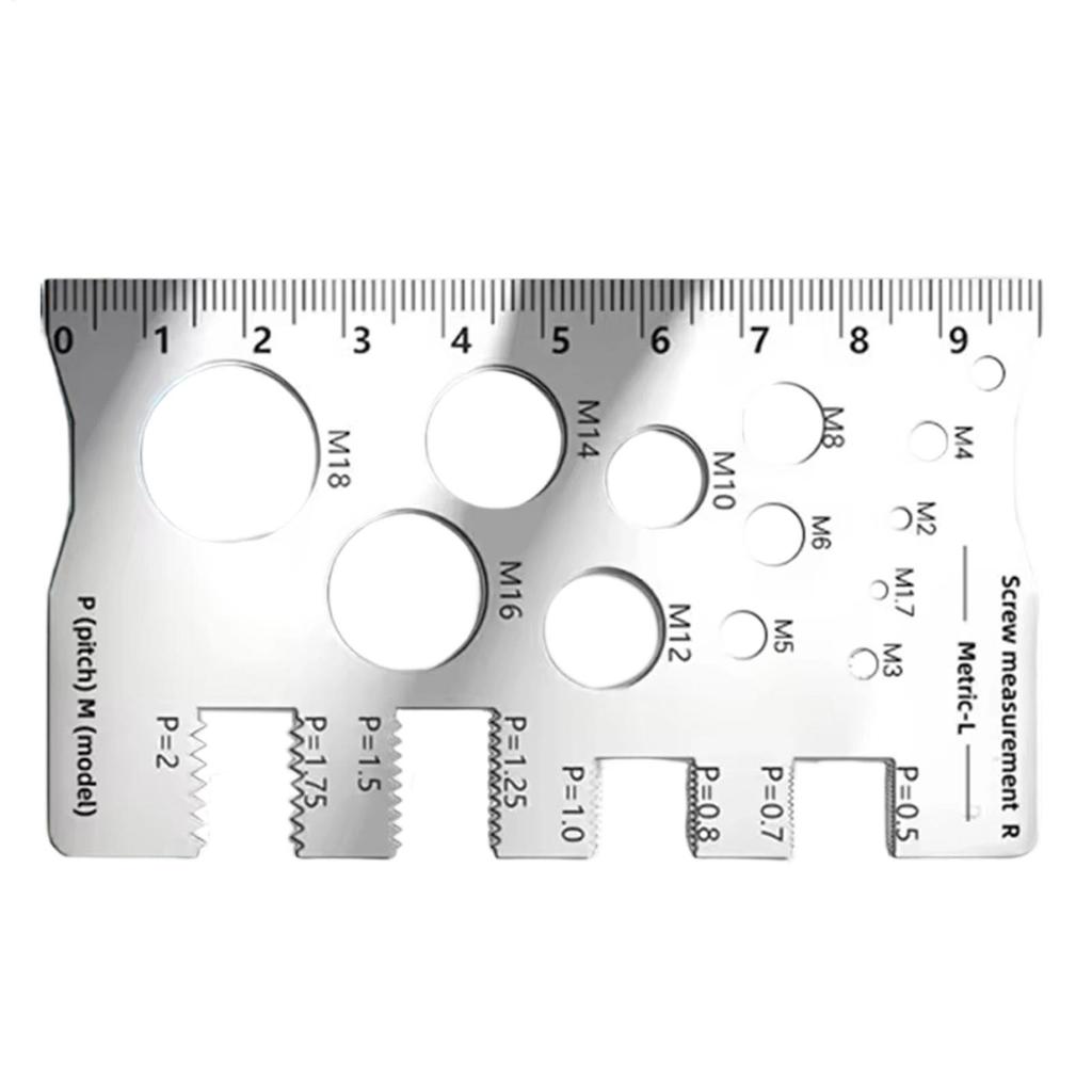 Bolt Measuring Tool Thread Checker Screw Measurement Ruler Double-Sided Screw Measuring Device for Jewelry Repair