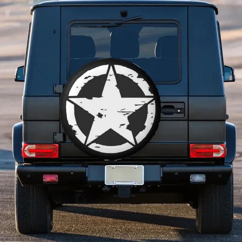 Military Tactical Star Spare Tire Cover for Prado Pajero Wrangler Jeep RV SUV Camper Car Wheel Covers 14" 15" 16" 17" Inch