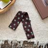 Korean Polka Dot Silk Scarf: Black & White Long Ribbon for Women