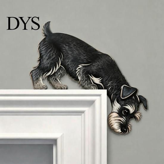 Funny Pet Home Decor Wooden Dachshund Door Topper, Cute Handcrafted Dog Sign, Rustic Wall Art Lover Gift Ideas for Front Porch, Indoor Outdoor Accent,