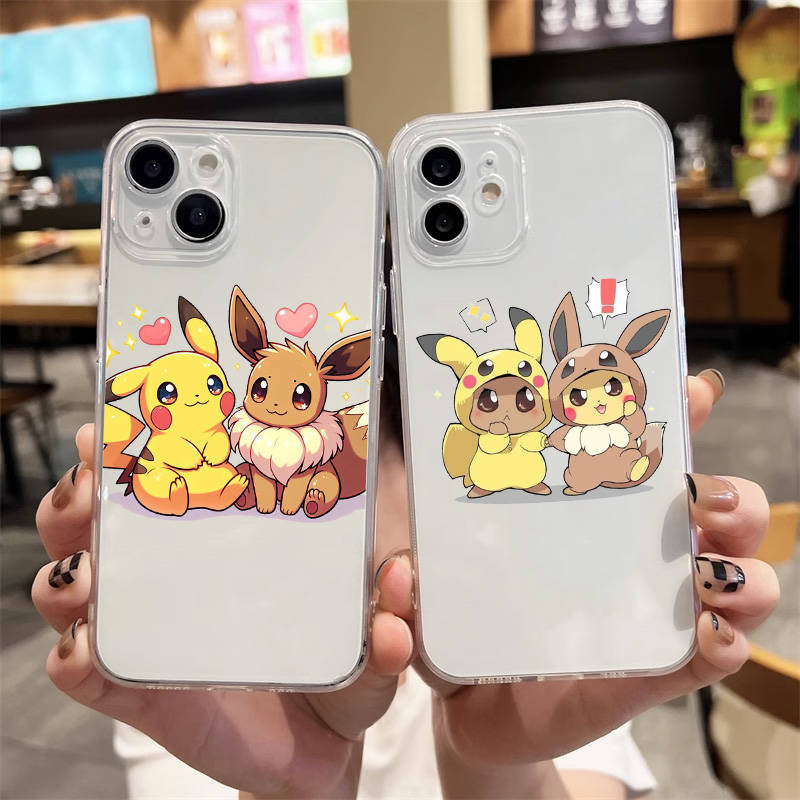 E-54 Θήκη Pokemon Pikachu για iPhone 7 8 11 12 13 14 15 16 Pro Max Plus Mini Xiaomi Redmi A3 9A 9C 10A 10C 13C Note 9 11 Realme Narzo C30 C55