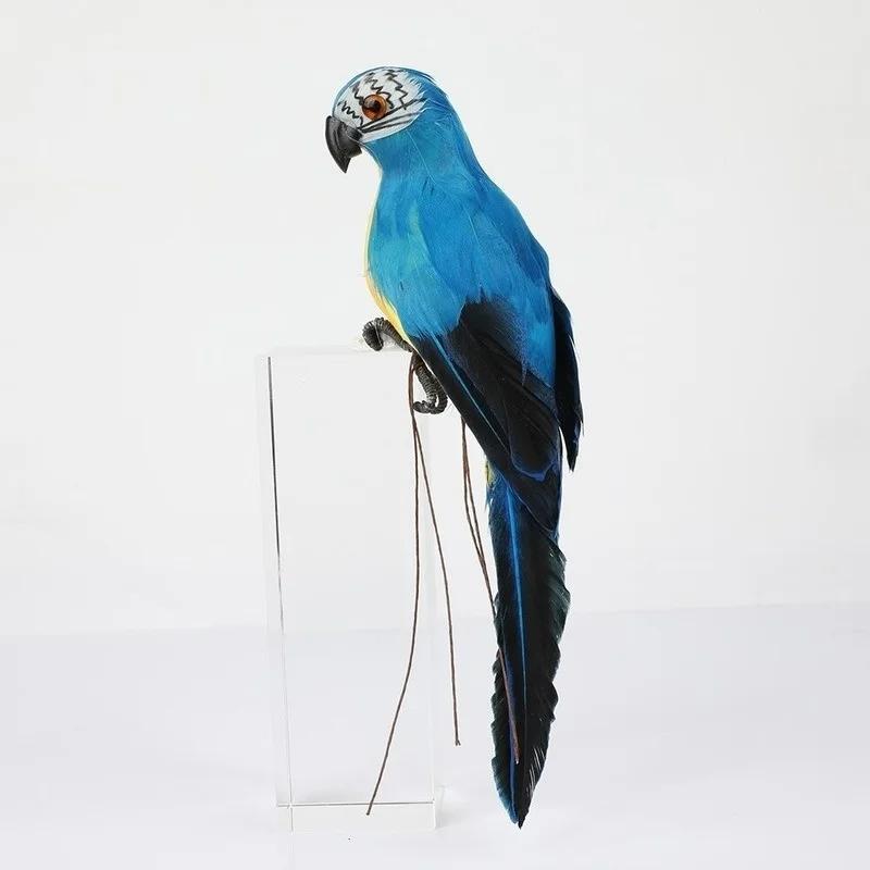 25/35cm Handmade Simulation Parrot Creative Feather Lawn Figurine Ornament Animal Bird Garden Bird Prop Decoration