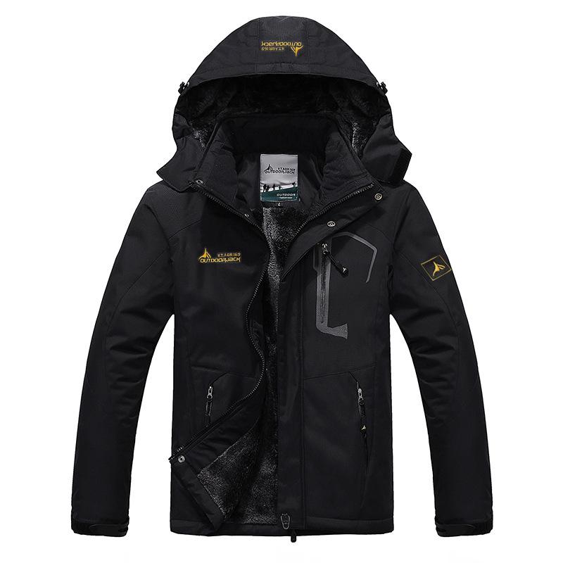 מעיל חורף גברים פלוס קטיפה Warm Wind Parka 6XL פלוס מידה שחורה מעיל חורף גברים.