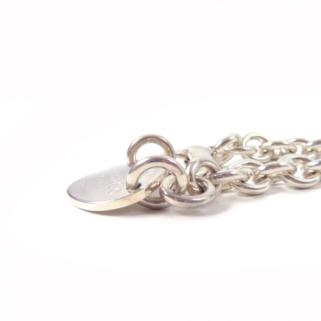 Very Good TIFFANY&Co. choker Oval tag Necklace Silver SV925 Women Used