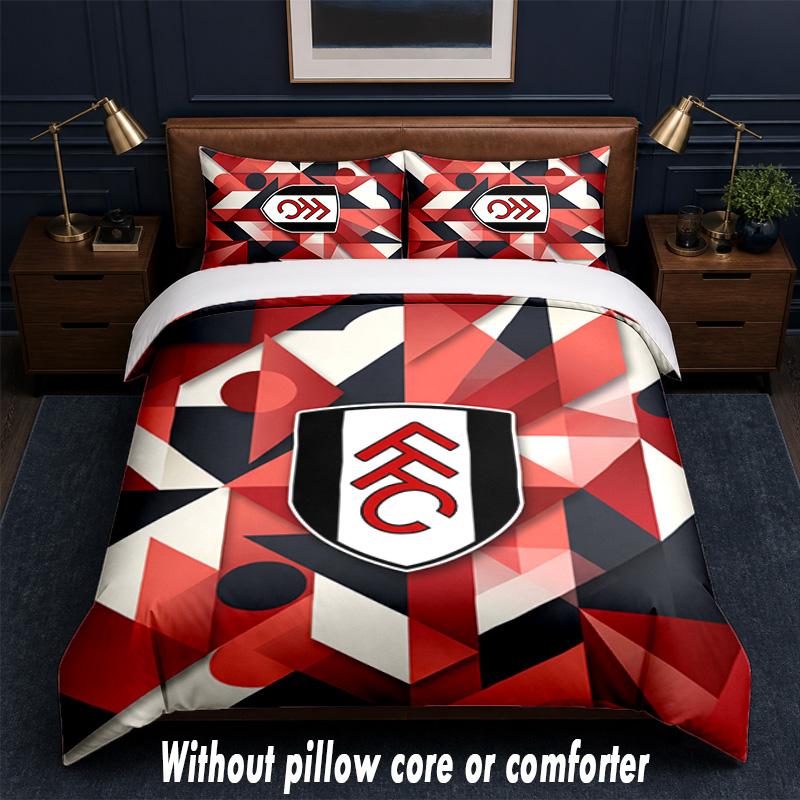 Set Biancheria da Letto Fulham Football Design 1 Copripiumino + 2 Federe Morbido Traspirante Biancheria da Letto per la Casa