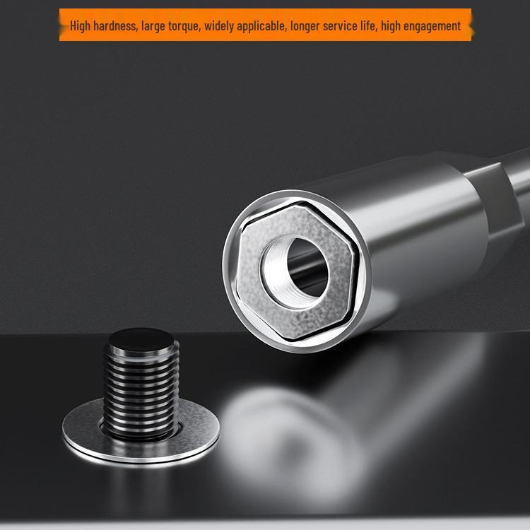 Deepened Hex Socket Screwdriver Wrench, Large Head, Dual-Color Handle, 5-14mm Sizes