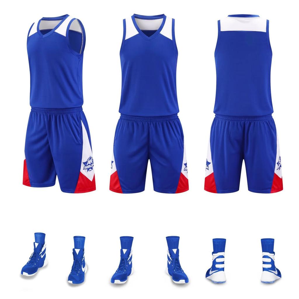 Wholesale basketball jersey double pocket basketball jersey men's training jersey group buying print adult children's jersey