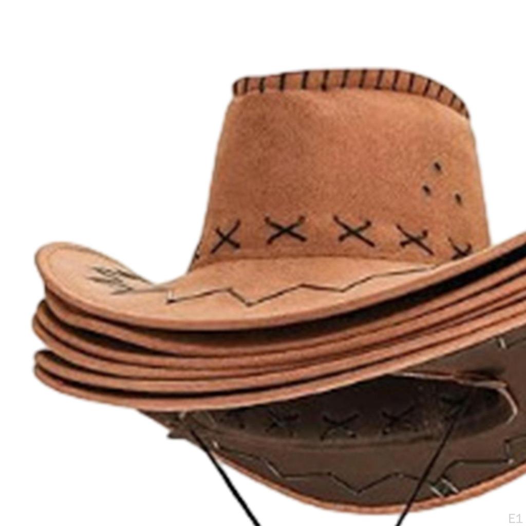 6 Pieces Western Cowboy Hat Novelty Casual Cowgirl for Travel Music Festival