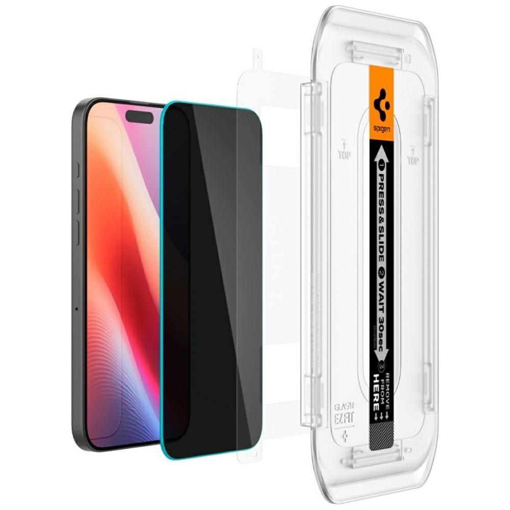 Szkło prywatyzujące do iPhone 17 Pro/17/16 Pro Spigen - 2szt., EZ Fit, 9H