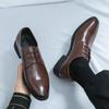 New Men's Leather Shoes High Quality Casual Oxfords Business Work Shoes Black Brown Lace-up Comfortable Party Wedding Man Shoes