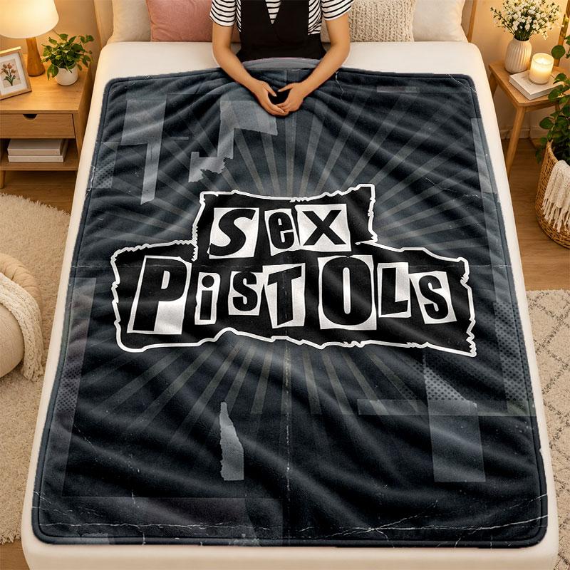 Flannel BlanketSex Pistols Warm Soft Throw Blanket for Indoor Sofa Bed Living Room Use