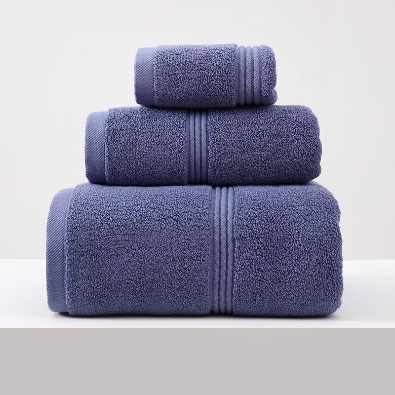 3pcs Luxurious Cotton Towel Bath Washcloth Cotton Towel Solid Color Soft Absorbent Towels Suitable for Both Adults and Children