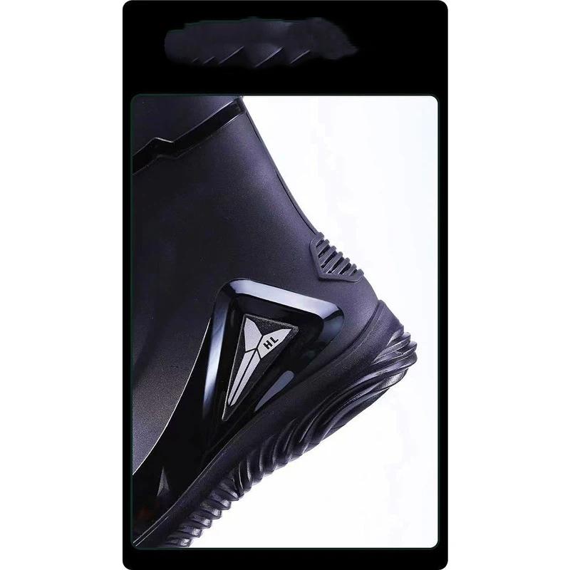 Men's Fashionable Outdoor Anti Slip Waterproof Thickened Drawstring Short Tube Rain Shoes Work Rubber Shoes