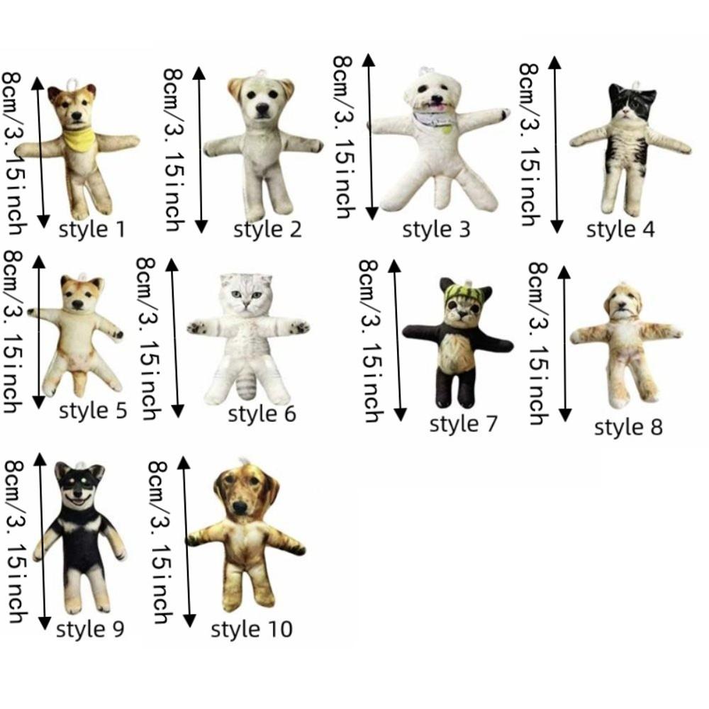 Wire Skeleton Abstract Twist Keychain Animal Figure Funny Cat Toy Kawaii Dog Pendant Doll Children