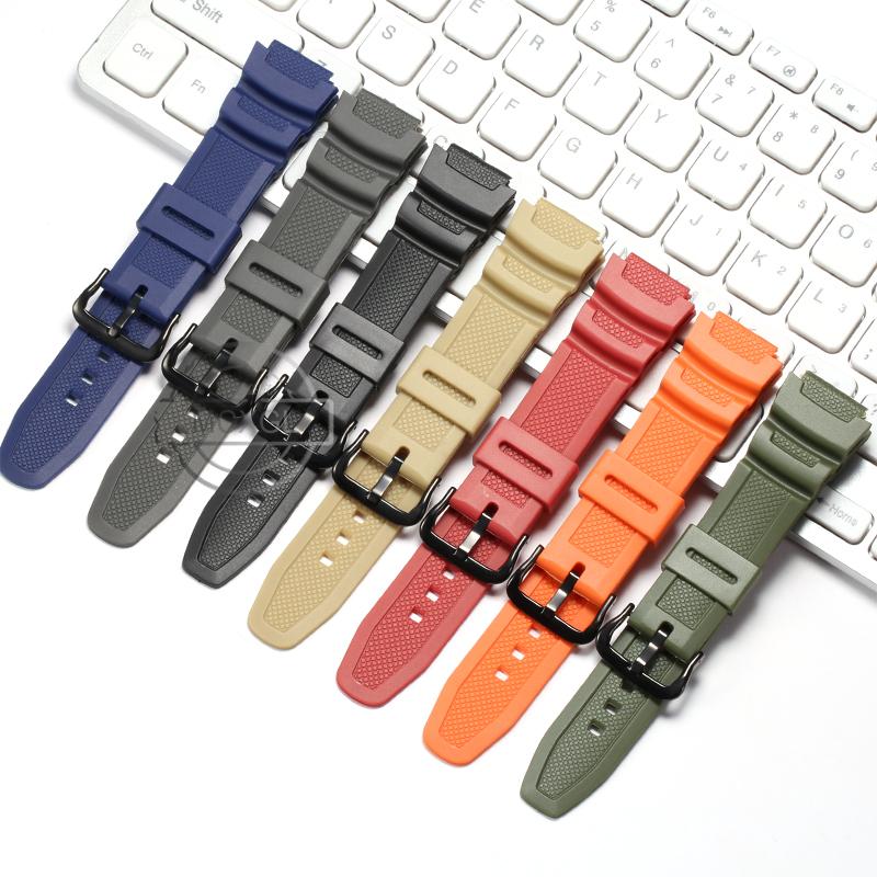 Uhrenarmband für Casio AQ-S810W AE1200WH SGW300 400 500 W-800H Herren Wasserdicht Natürliches Harz Ersatz Dornschließe Armband