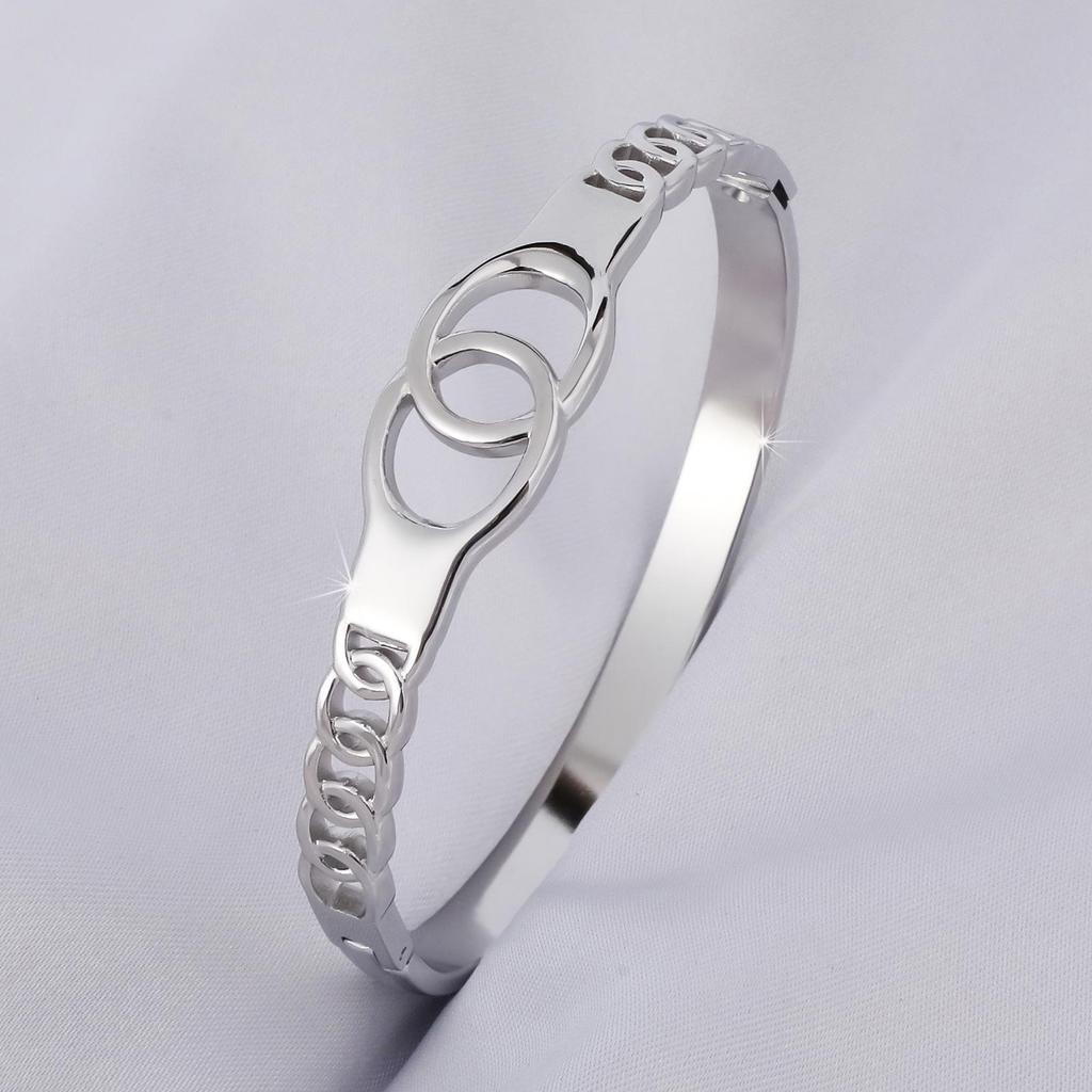 Cross Europe Minimalist Hollow Letter Stainless Steel Bracelet - INS Style