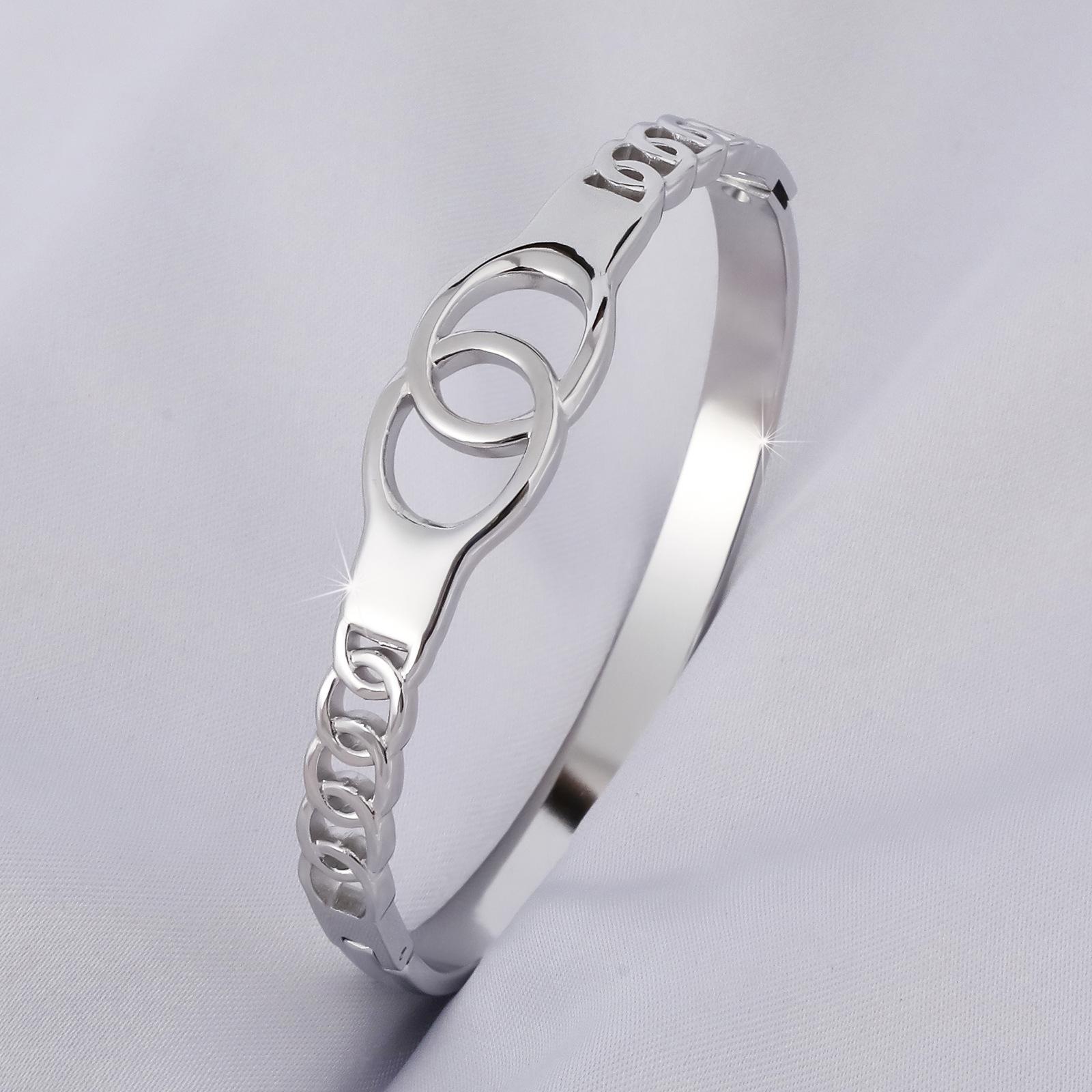 Европа Минималистичный Полый Буквенный Браслет из Нержавеющей Стали - Стиль INS