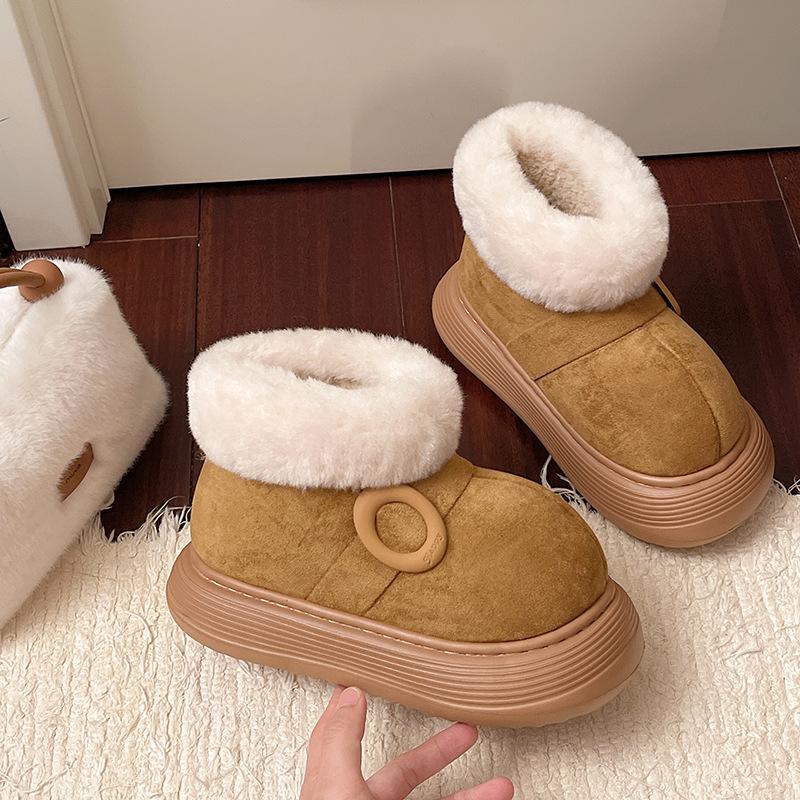 Simple Shoes, Versatile Snow Boots, New Thick-soled, Height-increasing, Fleece Cotton Shoes for Women