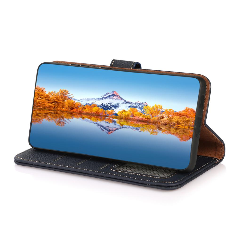 KHAZNEH For Google Pixel 10 Pro/10/9 Pro/9 Case RFID Blocking Anti-Drop TPU+Genuine Cow Leather Phone Cover