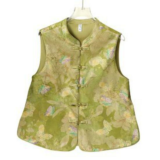 New Chinese Style Spring Vest for Middle-Aged & Elderly Women - Elegant Spring & Autumn Top 3XL