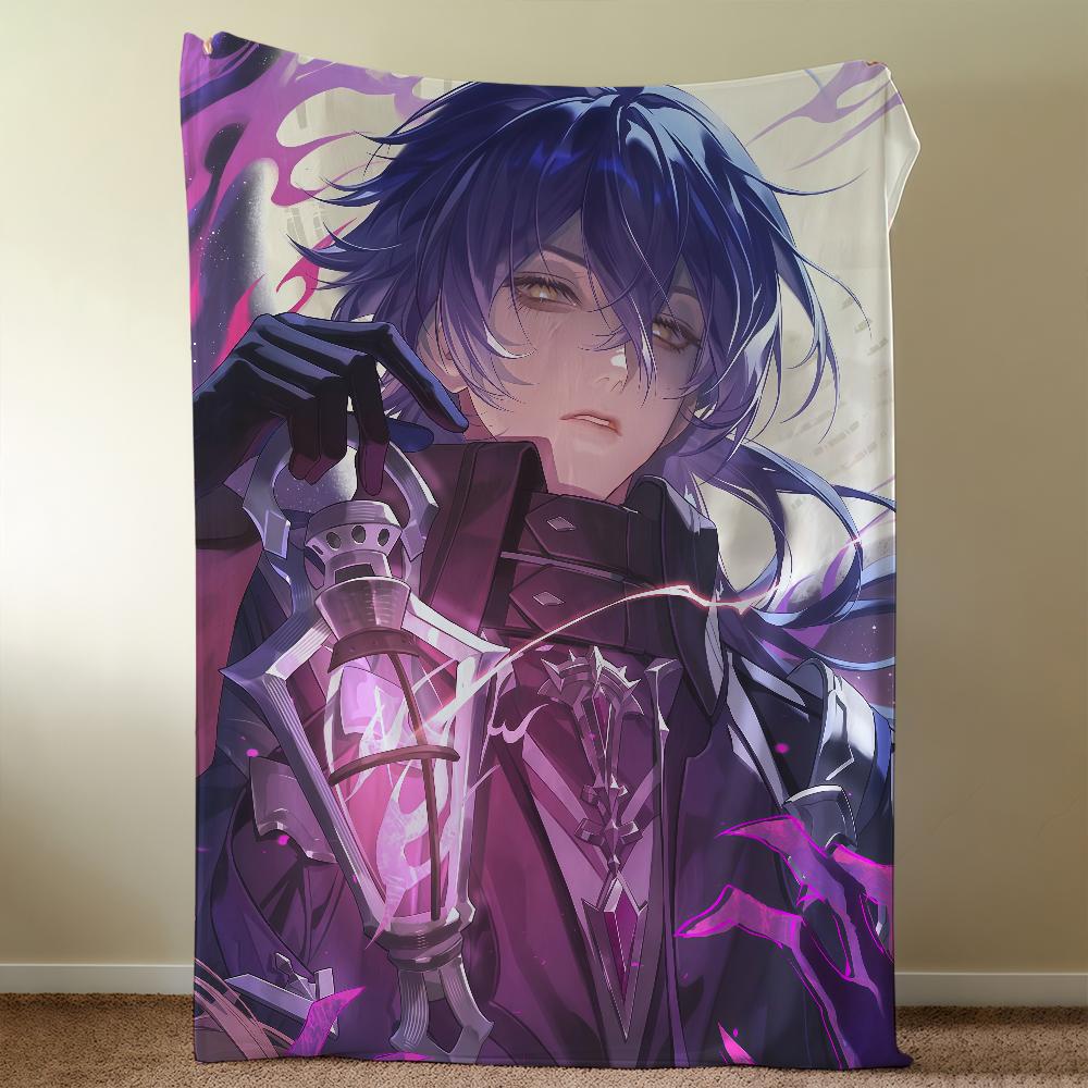 Genshin Impact Flins Decke Überwurf Super Kuschelig Plüsch Wohnzimmer Sofa Couch Kindliche Geburtstagsgeschenke
