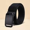 Herrenmode Canvas Gürtel mit Automatikschließe - Perfekt für Jeans, Outdoor-Freizeit und Sporttraining, Schwarz Valentinstag