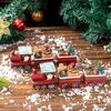 K1AE Resin Christmas Train Ornament Santa Figure  Gifts Winter Features Handcrafted Home Office Shelf Decoration