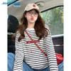 Jeanswest Women's Striped Combed Cotton Long Sleeve T-Shirt