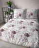 Satin Bedding 220X200 Detexpol Powder White With Flowers and Grasses