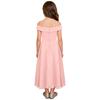 Girls Elegant Chiffon Party Dress Off the Shoulder Spaghetti Strap Adjustable A-Line Floor Length Gown