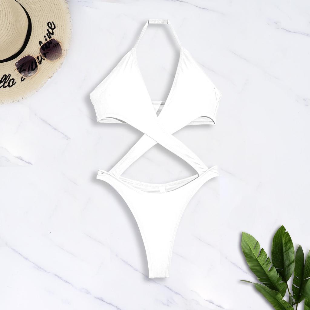 2025 Multicolor European & American Sexy Backless One-Piece Bikini Swimsuit