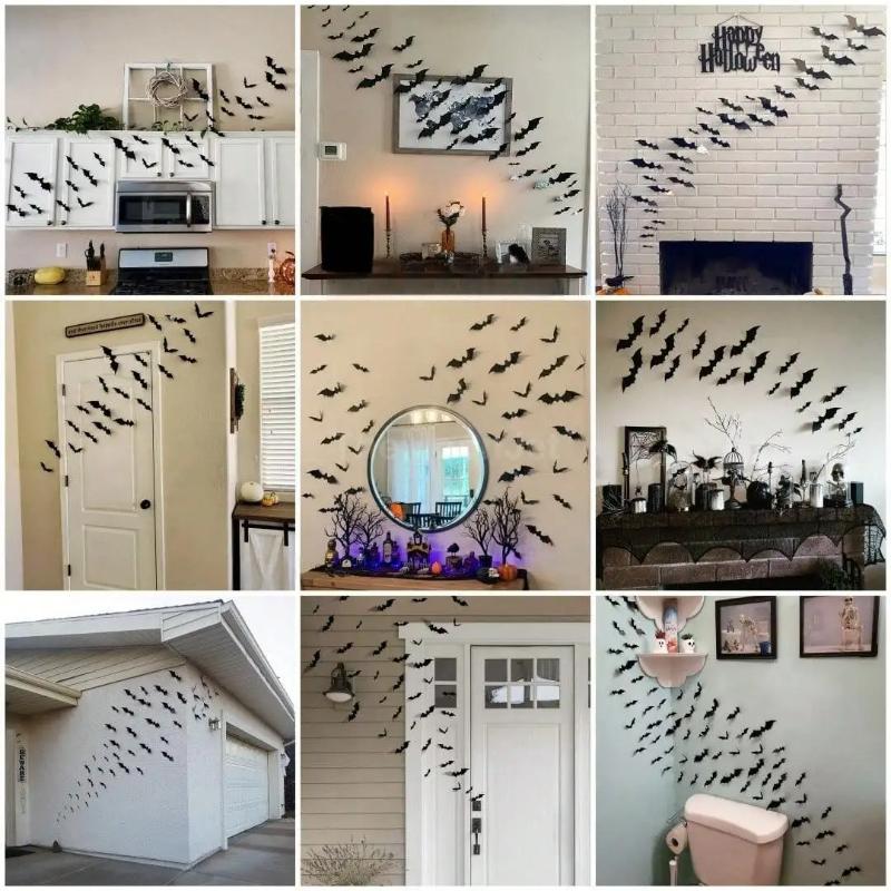 3D Waterproof Black Bats Wall Decor Halloween Decor