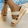 Mode Damenmode Plateau Keilsandalen Sommer Komfort Slip On Strandschuhe Frau Dicke Sohle Rutschfest Walking Sandalias Mujer 2025