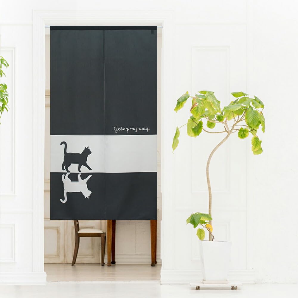 Noren Workshop Noren Cat Poster Tapestry Room Divider Privacy Screen Noren Cat 85cm X 150cm Going My Way 93205 Half-width
