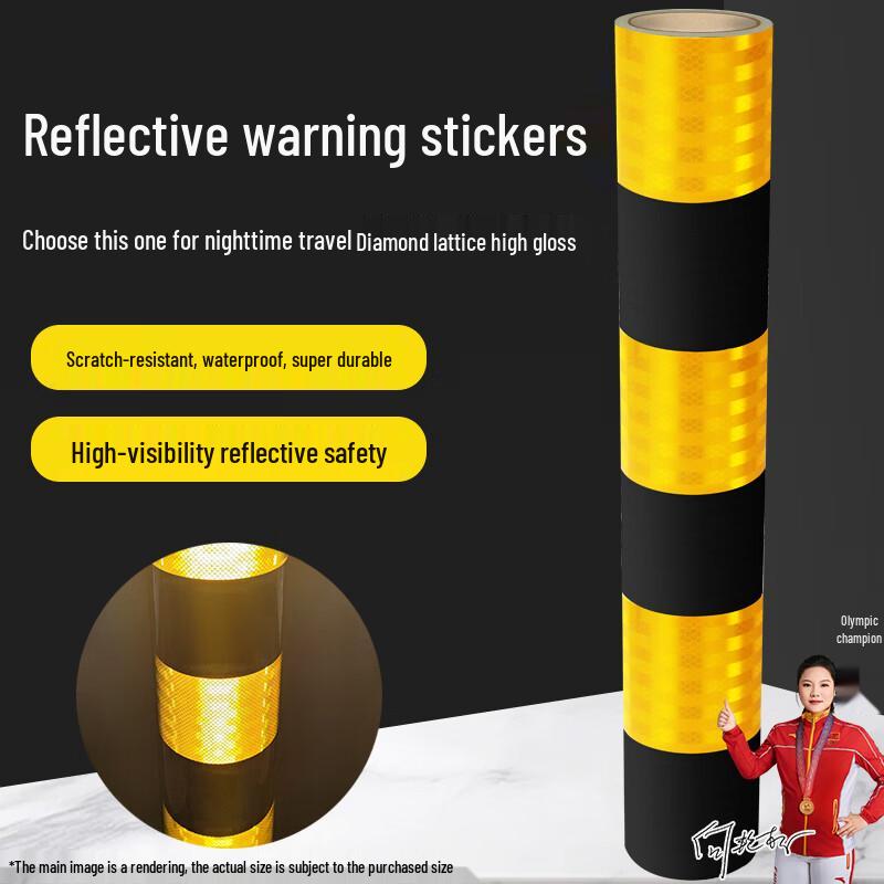 HOTUN High-Visibility Black & Yellow Reflective Safety Tape