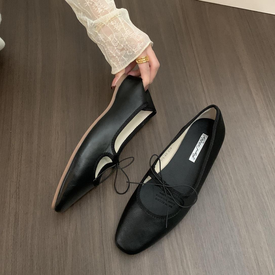 

Мода Bailamos 2025 Новые женские балетки Удобные мягкие туфли-лодочки Лоферы Неглубокий круглый носок Балетки Женские Слипоны Боковые Mujer 40 чёрный