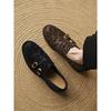 Zapatos individuales de boca profunda con estampado de leopardo retro francés para mujer 2025 primavera y otoño nuevos zapatos de cuero pequeños zapatos de mujer de un pedal mocasines de tacón bajo