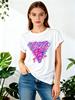 Women's Retro  Neon s Have Fun Graphic Short Sleeve Crew Neck Casual Top with Geometric Print Casual Attire Relaxed Fit T-Shirt