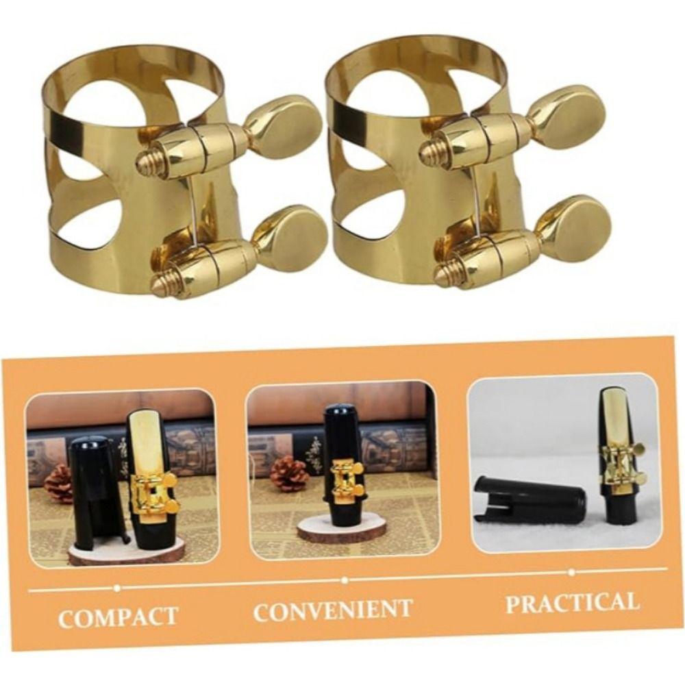 Double Screw Fastening Saxophone Ligature Brass Material Reed Fastener Alto Saxophone