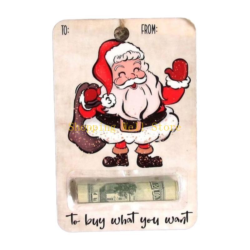 KX4B Christmas Money Holder Festive Money Clip Ornament Wallet Pendant Decor for Tree Decoration Holiday Party Supplies