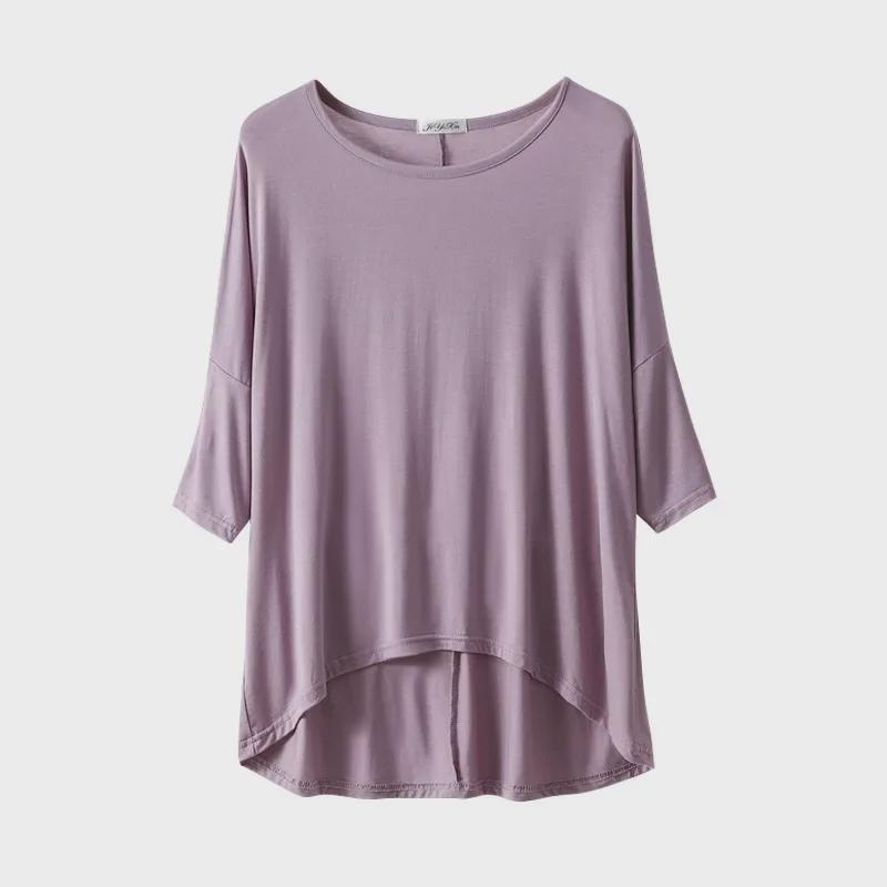 Women's Summer Modal Batwing Sleeve Top - Slimming, Loose, and Stylish.