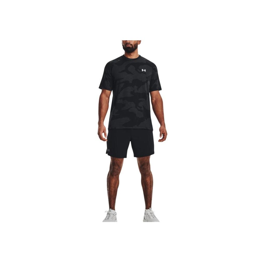 Under Armour Logo Print Fitness Training Breathable Round Neck Short Sleeve T-Shirt Men Tops Black 1371203-001