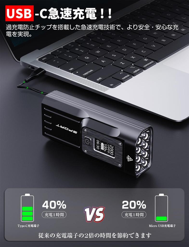 BOSIWO Bicycle USB Mobile High IPX5 Aluminum Alloy PSE Can also be used as a Power Outage Earthquake Night Fishing Light, High-Capacity 10,000mAh,