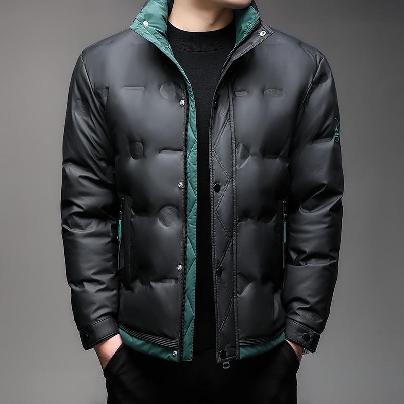 

Winter 2025 Men s White Duck Down Stand Collar Lightweight Fashionable Business Casual Jacket XXL чорний