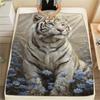 1PC Flowers and animals Print FlAannel Blanket, High quality Comfortable for All Seasons, Home Decor, Warmth and Comfort