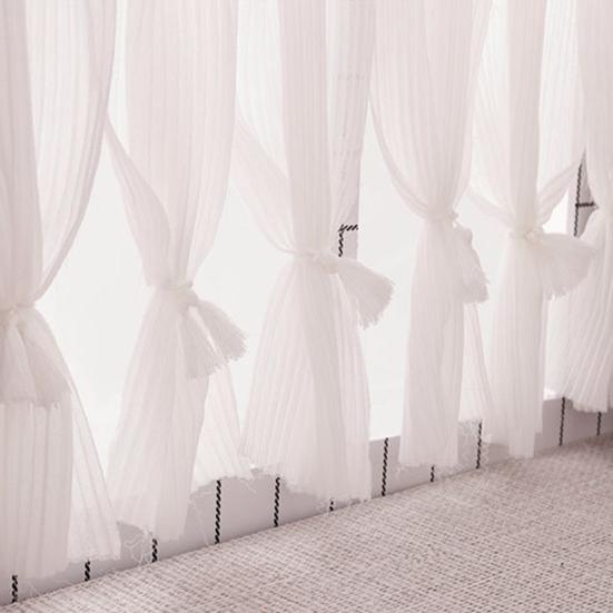 Miniature Curtains Doll Mansion White Window Shades 1:12 Scale Miniature Pleated Curtains with Rod for Dolls Bedroom Accessories
