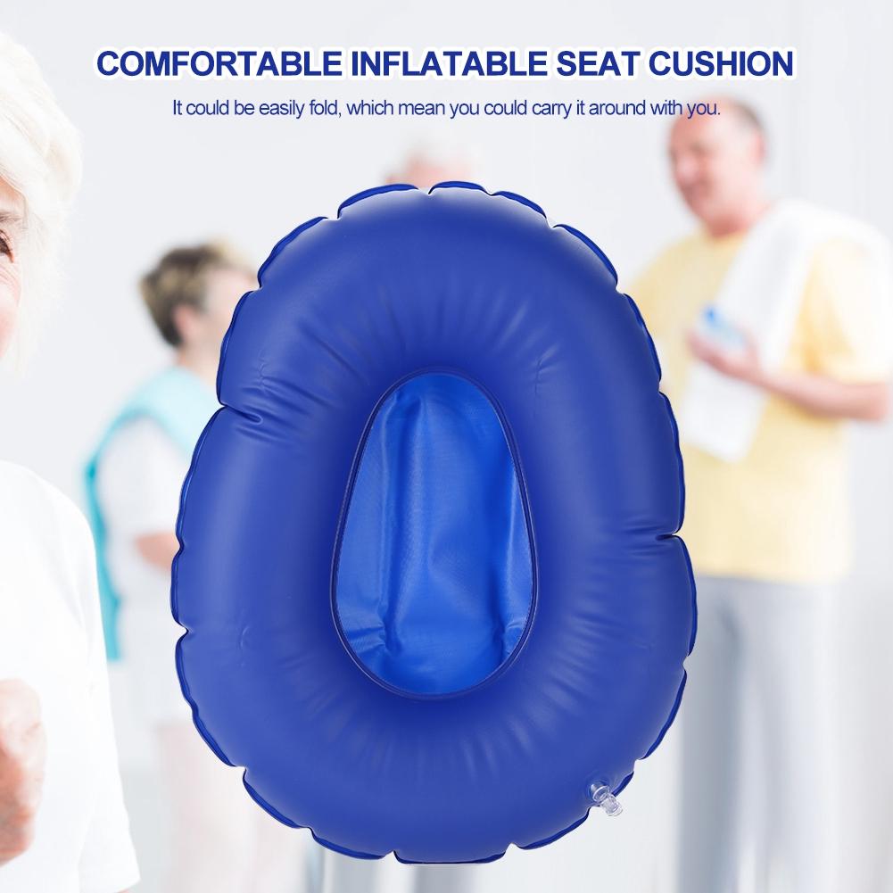 Professioanl Air Inflation Blue Seat Cushion Portative Chair Cushion  Foldable Back Cushion