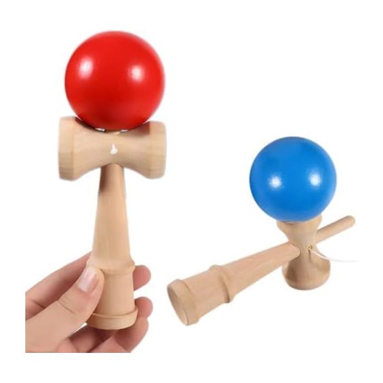 Kendama Set of 2 Kendama Wooden Kendama Classroom for Practice and Competition Kendama Kendama (Red)
